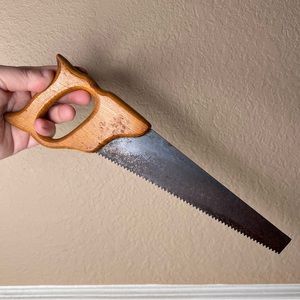 Vintage Midcentury Tiny Hand Saw, Carpentry Tools, Carpenter Manual Saws